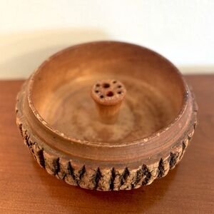 Vintage Rustic Hand Crafted Wooden Nut Bowl